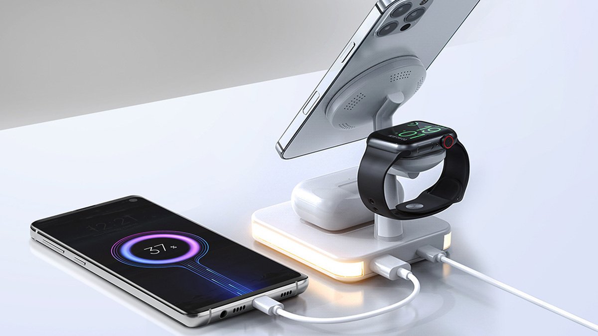 Power up your devices with this trendy charging station and bedside lamp