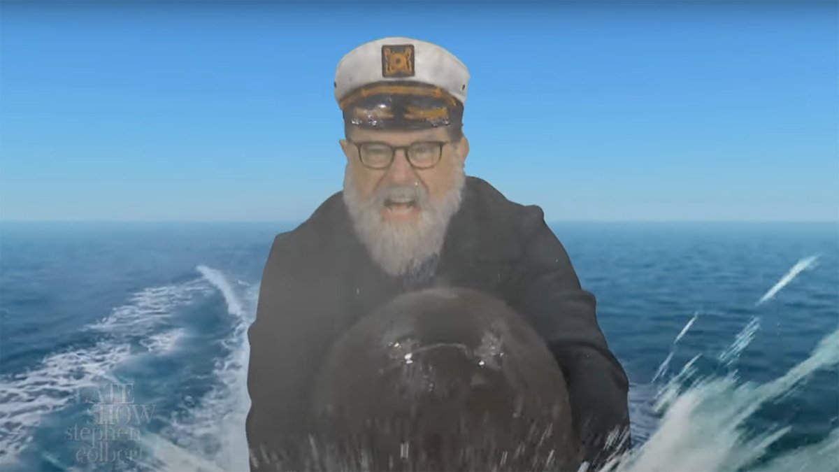 Stephen Colbert resumes work by means of a dolphin for his initial return show.