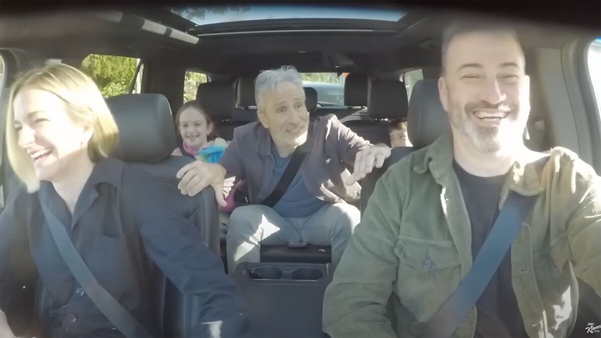 Jon Stewart’s Unexpected Visit to Jimmy Kimmel’s Children During School Run is Amusing