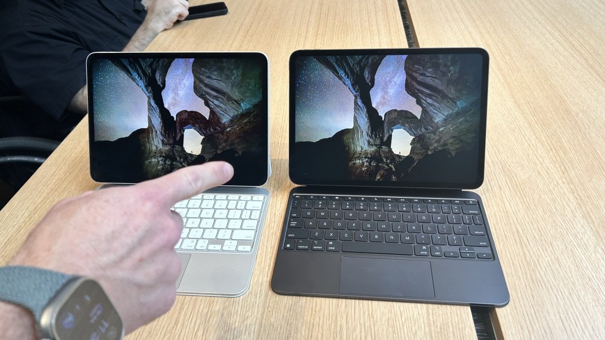 iPad Pro 2024: Check out the new ‘nano-texture glass’ next to the regular one!