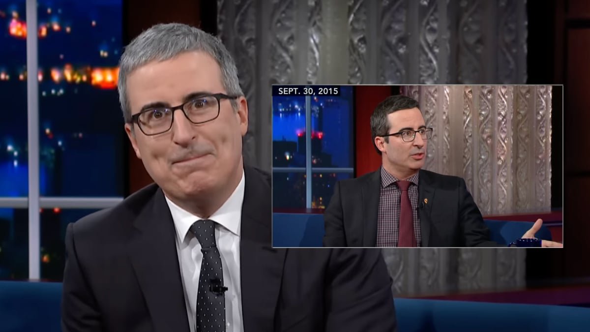 John Oliver’s Hilarious Reaction to His 2015 Clip Saying He Doesn’t Give a St About Trump
