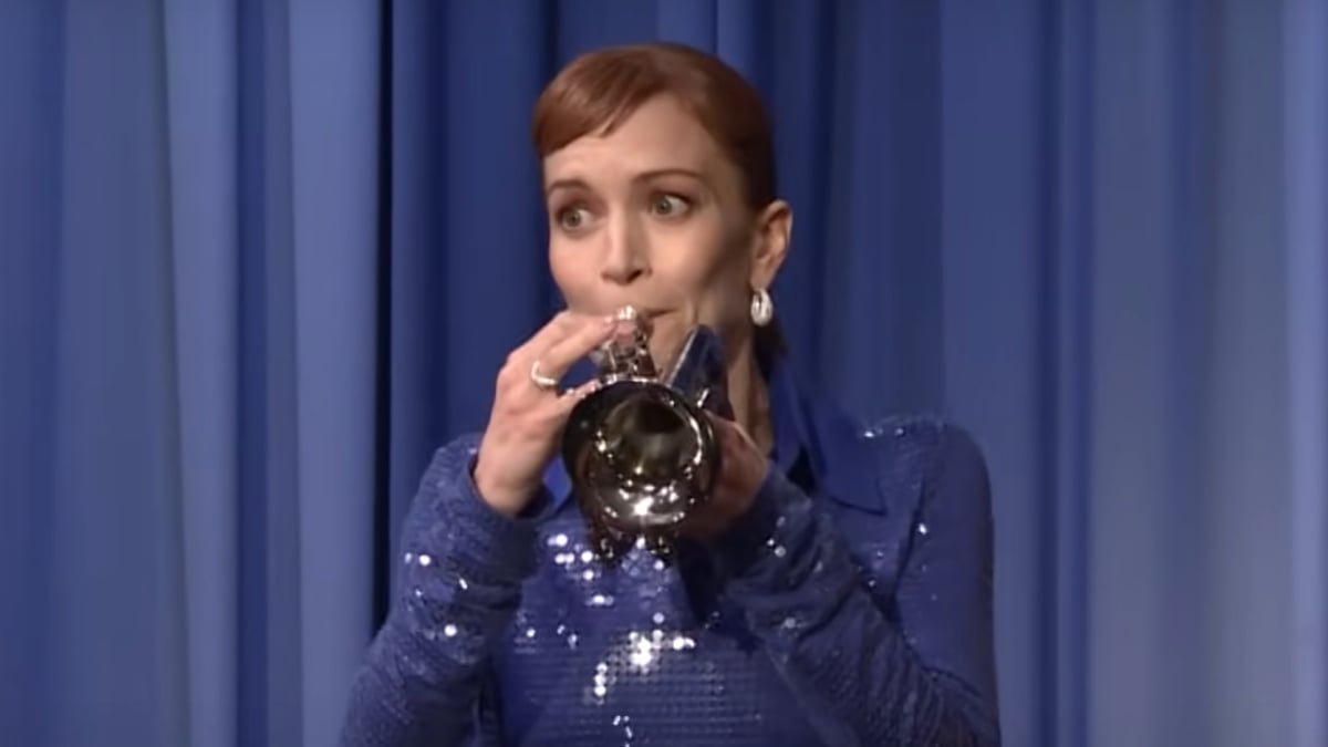 ‘Severance’ star Britt Lower masterfully plays the theme tune on a trumpet
