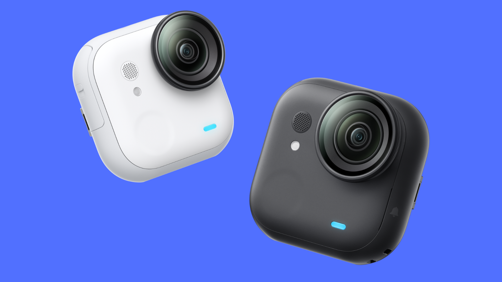images-1-fill_-size_2000x1125-v1755502213 Two Insta360 GO Ultras in white and black on a blue background.