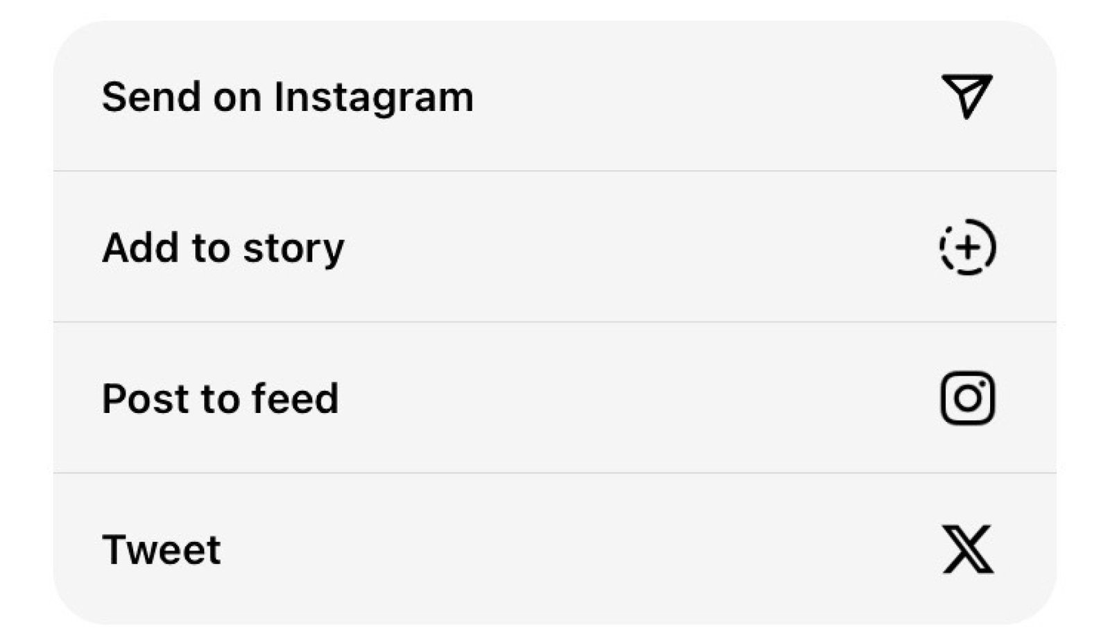 images-1-fill_-size_2000x1144-v1691660437 A screenshot of the sharing options available on Threads, with Send to Instagram at the top.