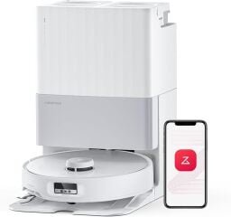 A white roborock Qrevo Edge on a white background