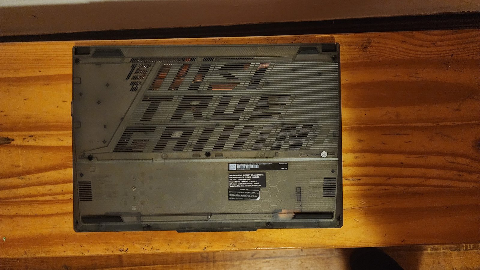 The back of the MSI Cyborg 15