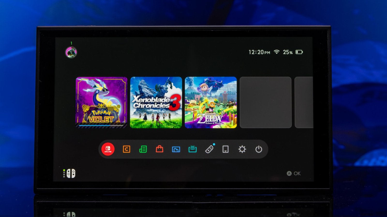 A Nintendo Switch 2 with the Joy-Con controllers removed