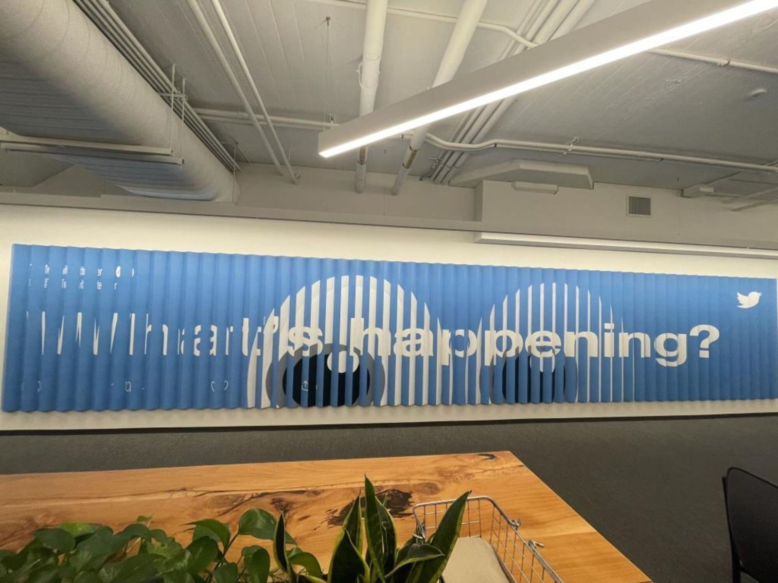 images-12-fill_-size_2000x1500-v1691618018 The sign, seen from the front, with overlapping "What's happening?" text and eyes emoji.