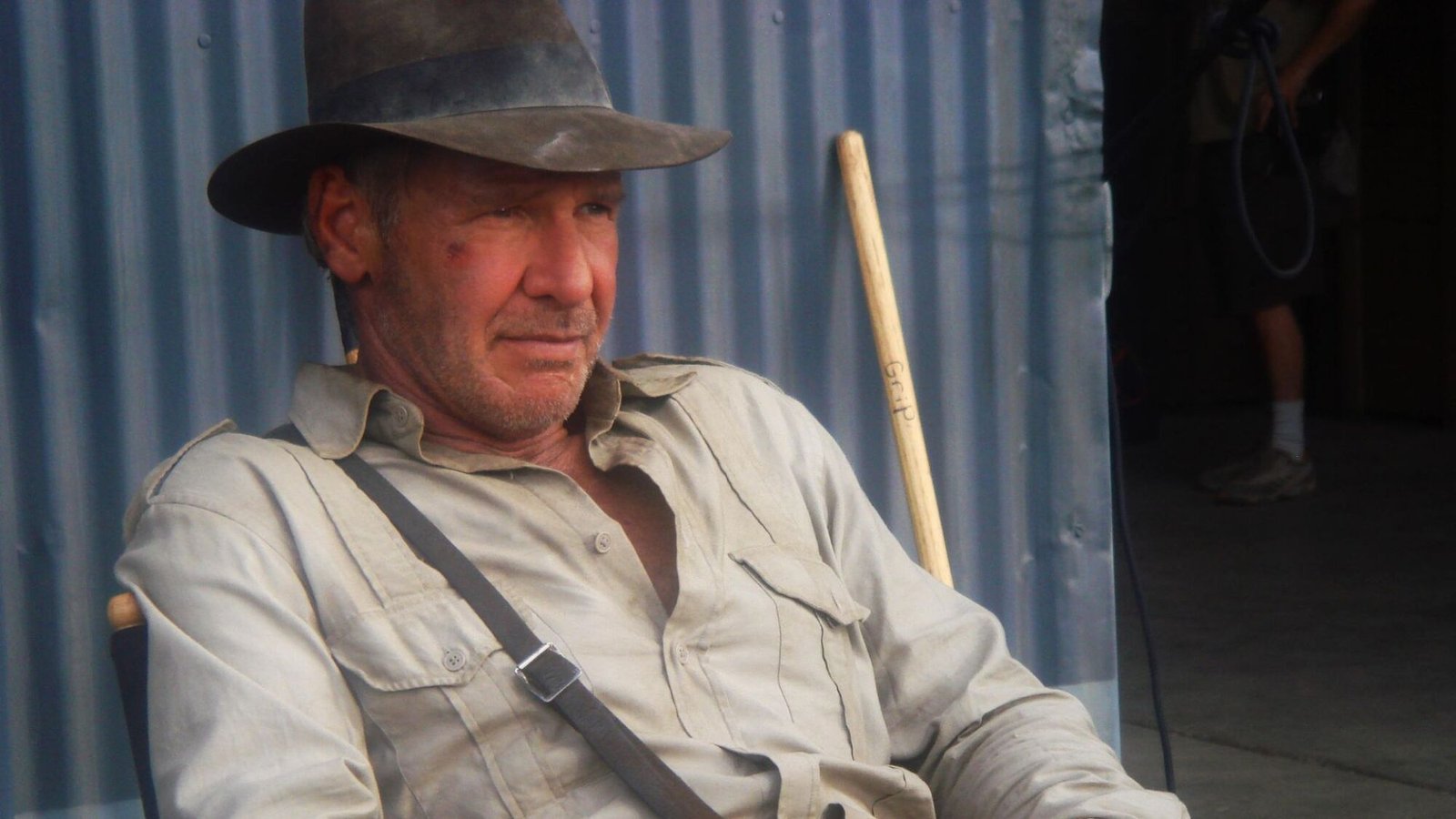 Harrison Ford on the set of "Indiana Jones and The Kingdom Of The Crystal Skull."
