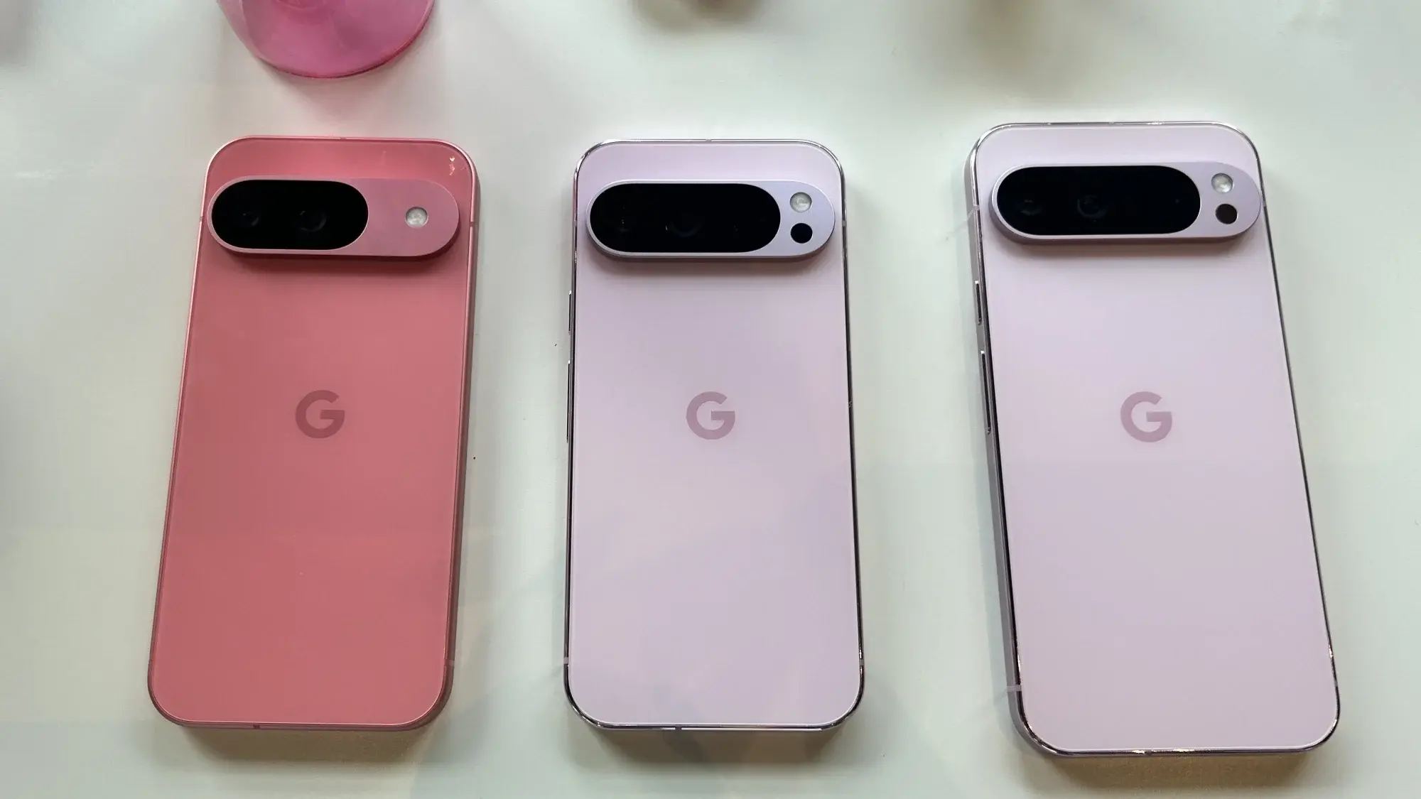 From left to right: Pixel 9, Pixel 9 Pro, Pixel 9 Pro XL