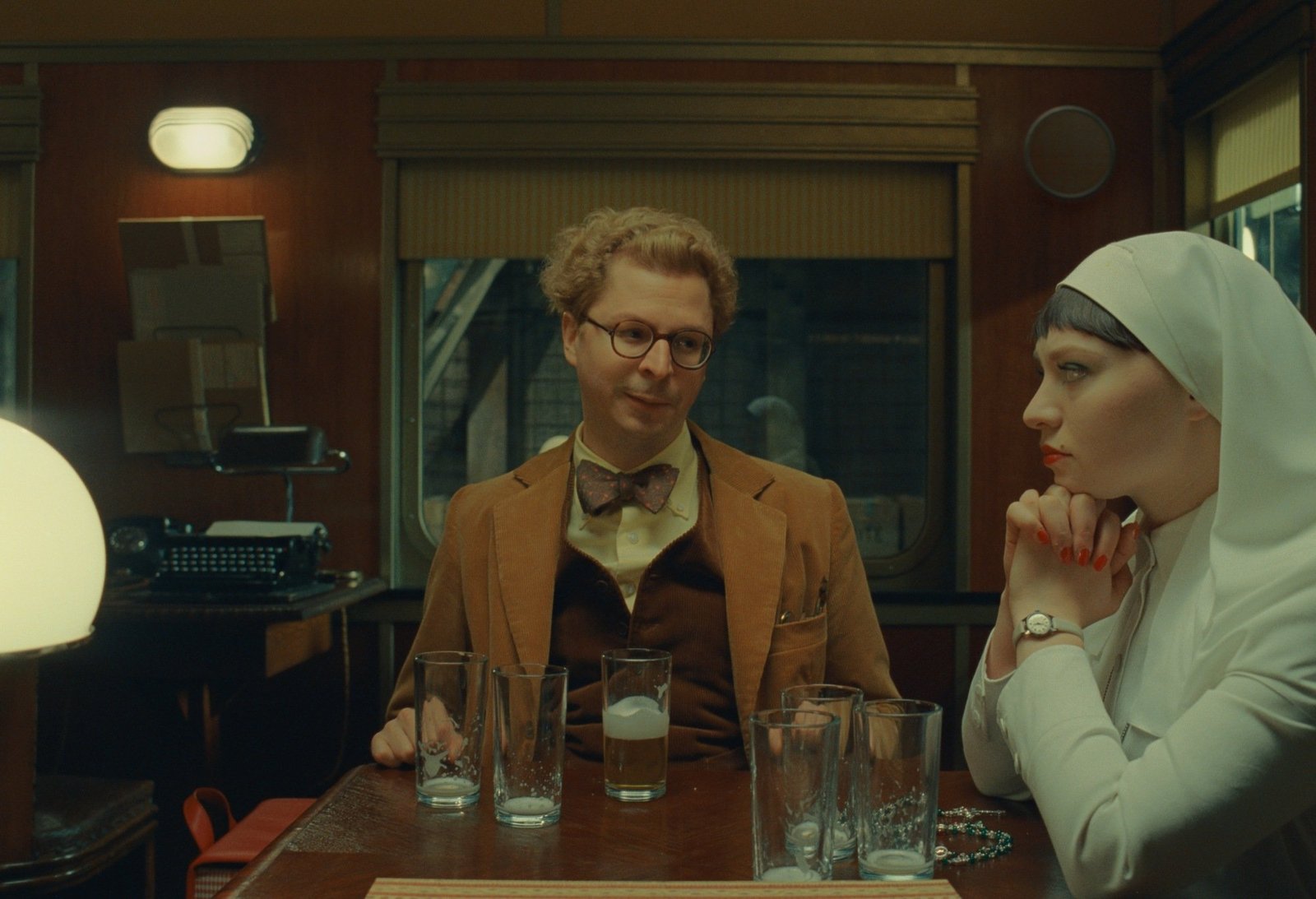 Michael Cera as Bjorn and Mia Threapleton as Liesl in director Wes Anderson's "The Phoenician Scheme."