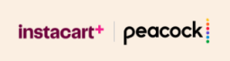 Instacart+ and Peacock logos side by side