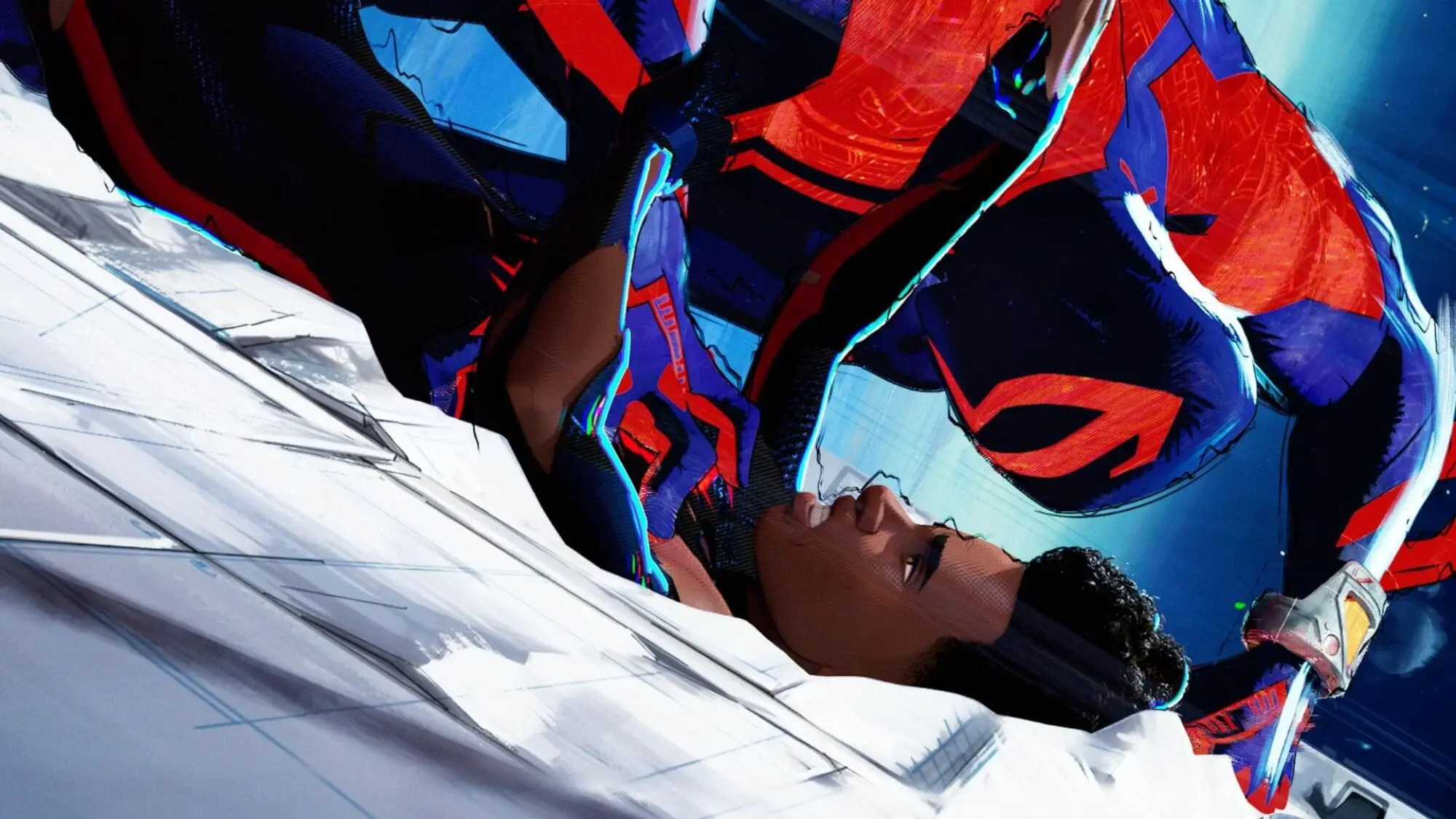 Miguel and Miles face off in "Spider-Man: Across The Spider-Verse."